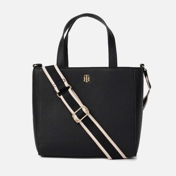 Tommy Hilfiger Women'sOversized Handbag Crossbody Bag With Quilted Black .